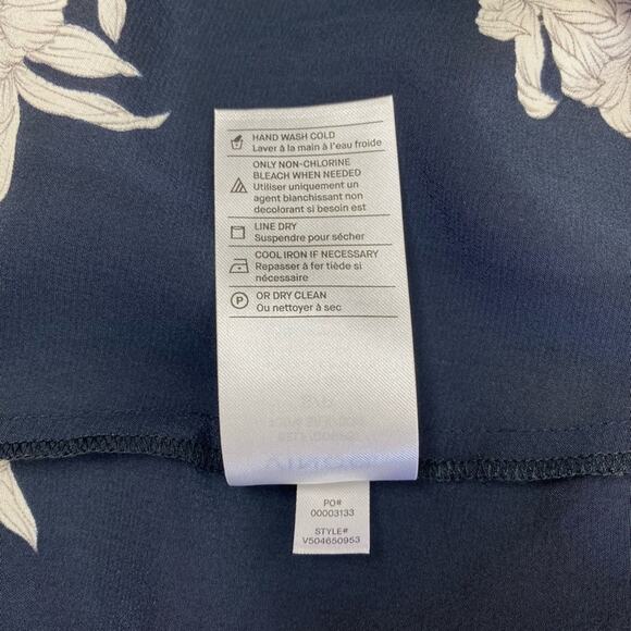 Vince Silk Chrysanthemum Drape Neck Dress in Coastal Blue, Small - Picture 10 of 10